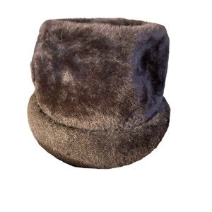 Rozanne New York Furry Winter Hat vintage brown 1970s